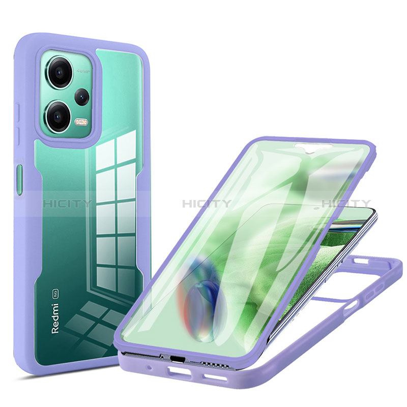 Carcasa Bumper Funda Silicona Transparente 360 Grados MJ1 para Xiaomi Poco X5 5G Morado