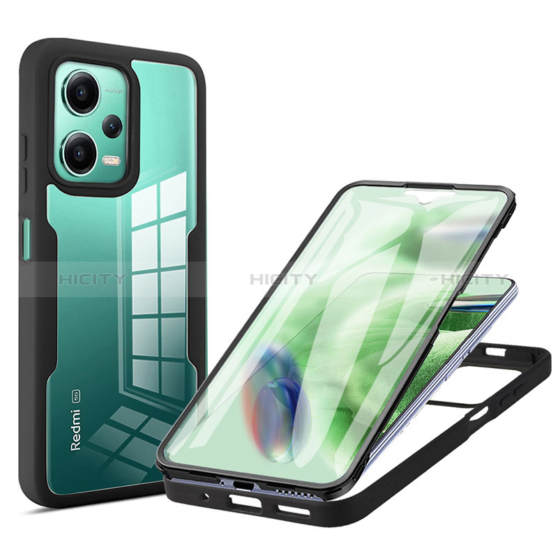 Carcasa Bumper Funda Silicona Transparente 360 Grados MJ1 para Xiaomi Poco X5 5G Negro