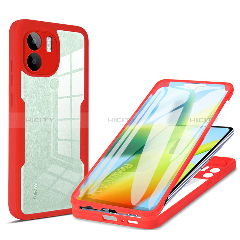 Carcasa Bumper Funda Silicona Transparente 360 Grados MJ1 para Xiaomi Redmi A1 Plus Rojo