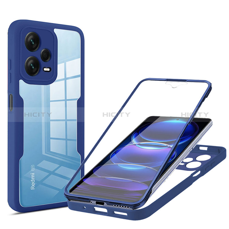 Carcasa Bumper Funda Silicona Transparente 360 Grados MJ1 para Xiaomi Redmi Note 12 Explorer Azul