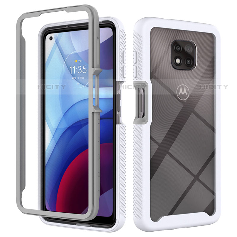 Carcasa Bumper Funda Silicona Transparente 360 Grados para Motorola Moto G Power (2021) Blanco