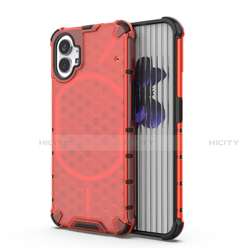 Carcasa Bumper Funda Silicona Transparente 360 Grados para Nothing Phone 1 Rojo