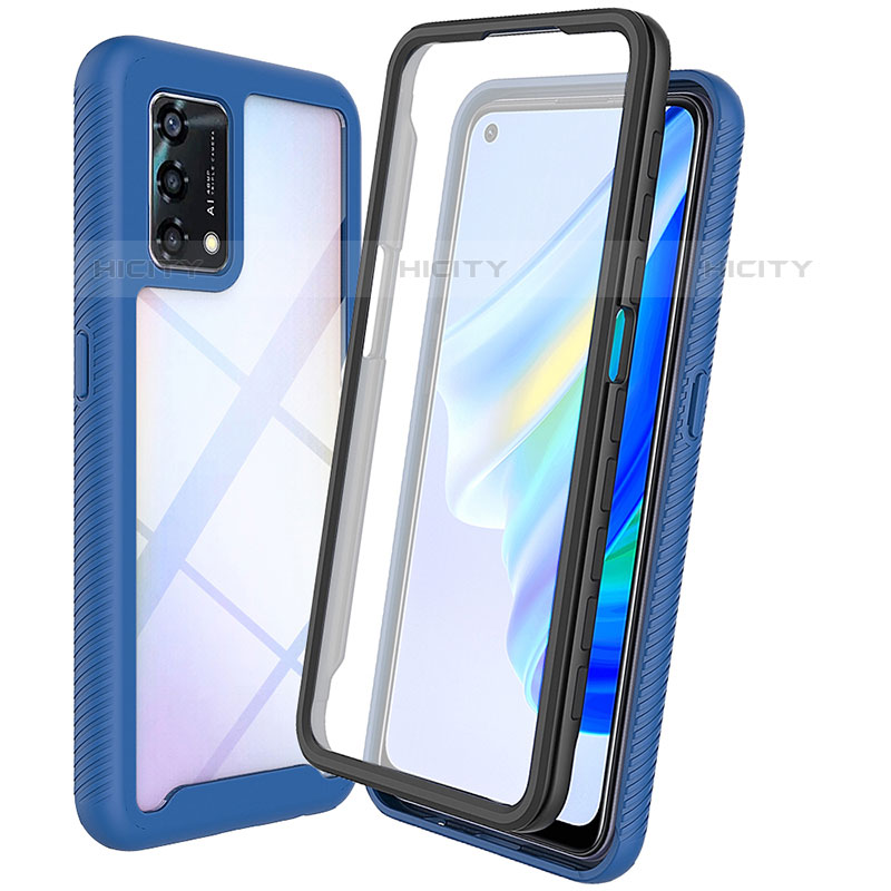 Carcasa Bumper Funda Silicona Transparente 360 Grados para Oppo A74 4G Azul