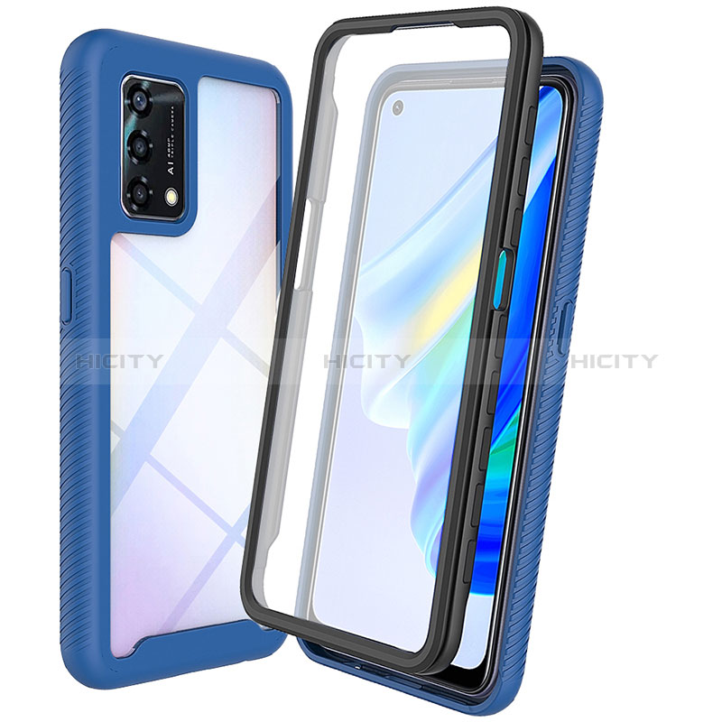 Carcasa Bumper Funda Silicona Transparente 360 Grados para Oppo F19 Azul