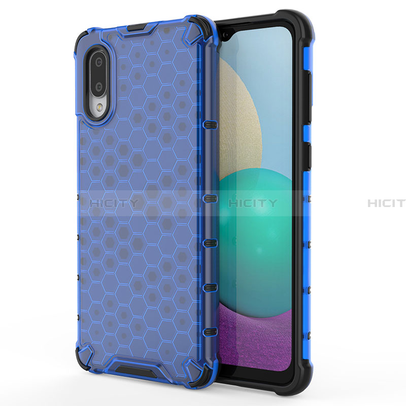 Carcasa Bumper Funda Silicona Transparente 360 Grados para Samsung Galaxy A02 Azul