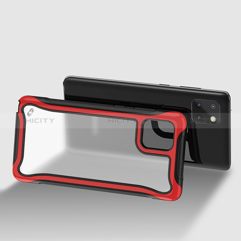 Carcasa Bumper Funda Silicona Transparente 360 Grados para Samsung Galaxy A81 Rojo