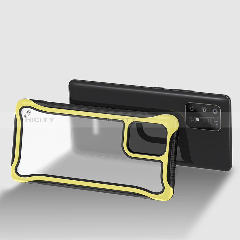 Carcasa Bumper Funda Silicona Transparente 360 Grados para Samsung Galaxy A91 Amarillo