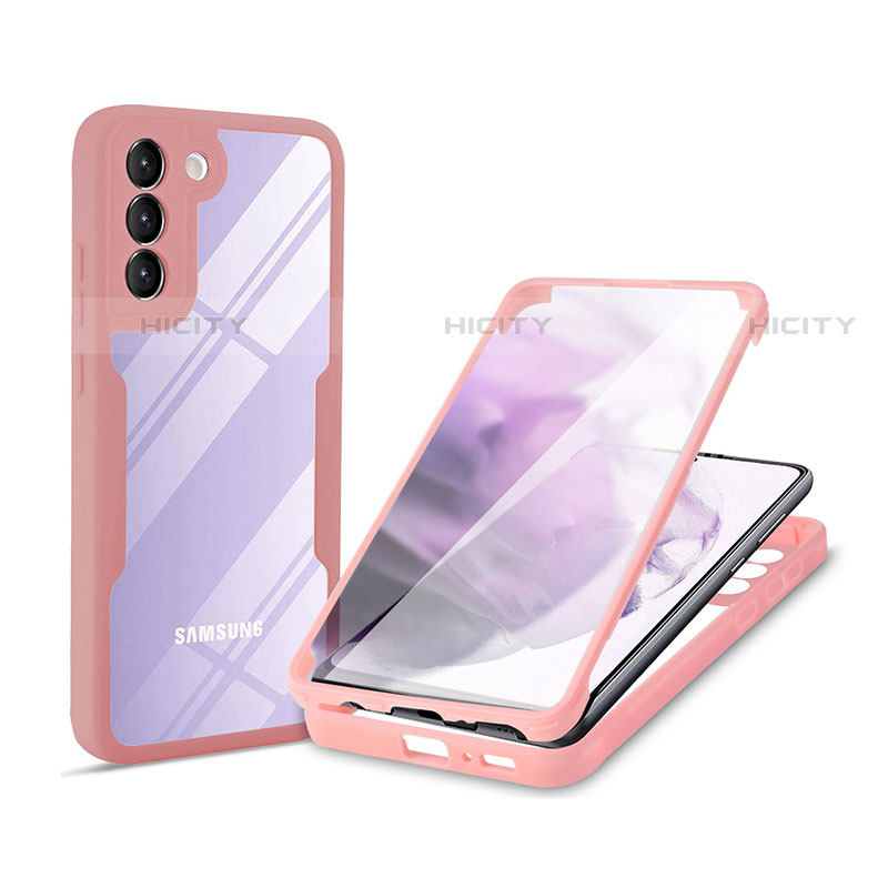 Carcasa Bumper Funda Silicona Transparente 360 Grados para Samsung Galaxy S21 Plus 5G Rosa