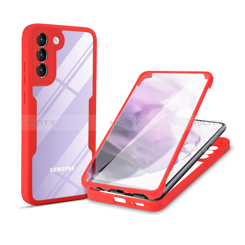 Carcasa Bumper Funda Silicona Transparente 360 Grados para Samsung Galaxy S24 5G Rojo