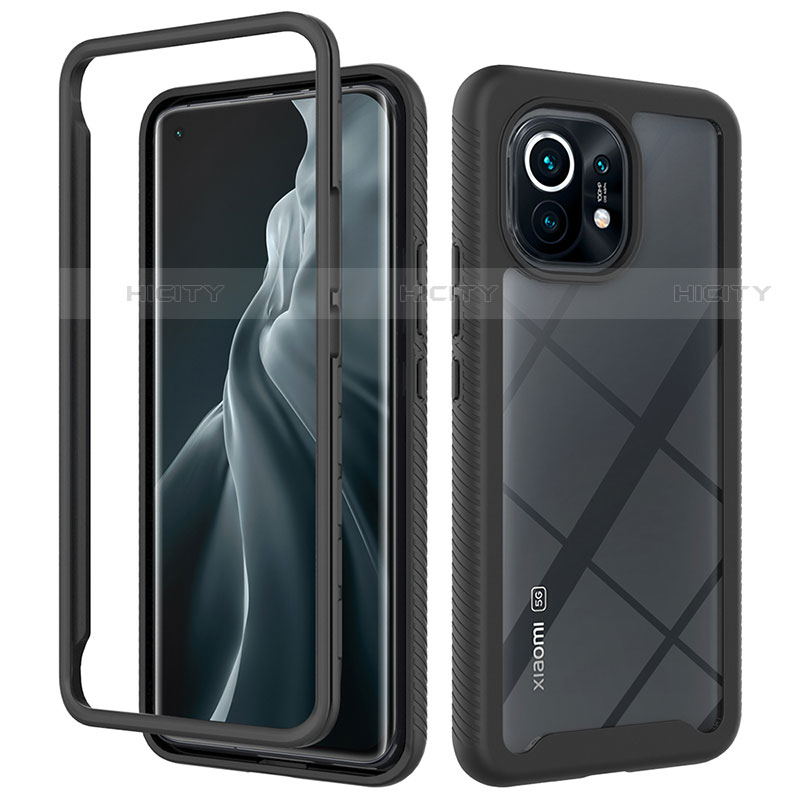 Carcasa Bumper Funda Silicona Transparente 360 Grados para Xiaomi Mi 11 Lite 4G Negro