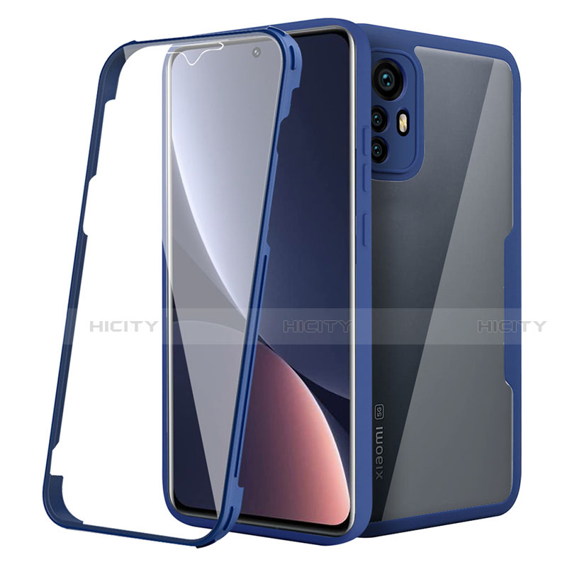 Carcasa Bumper Funda Silicona Transparente 360 Grados para Xiaomi Mi 12 5G Azul