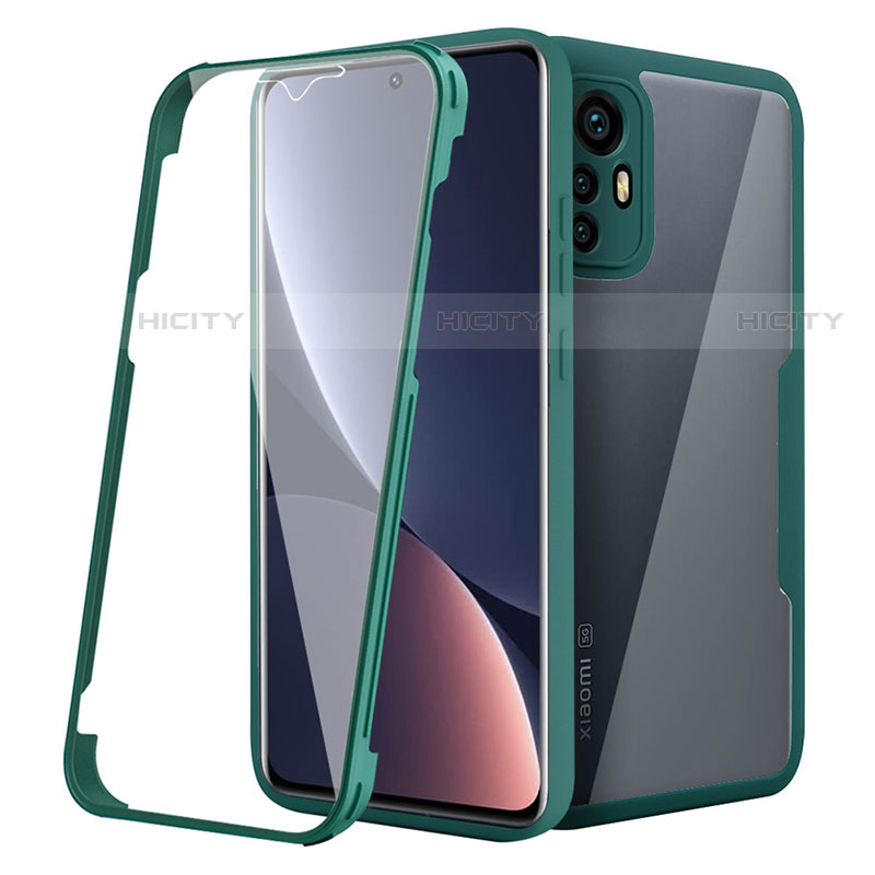 Carcasa Bumper Funda Silicona Transparente 360 Grados para Xiaomi Mi 12 Pro 5G Verde