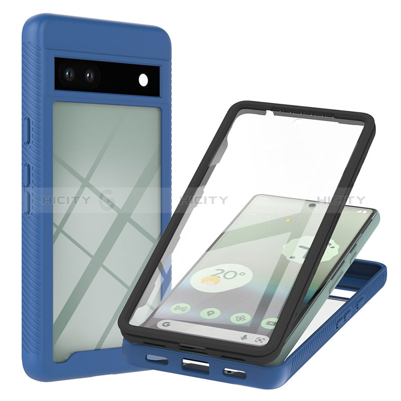 Carcasa Bumper Funda Silicona Transparente 360 Grados YB1 para Google Pixel 7a 5G Azul