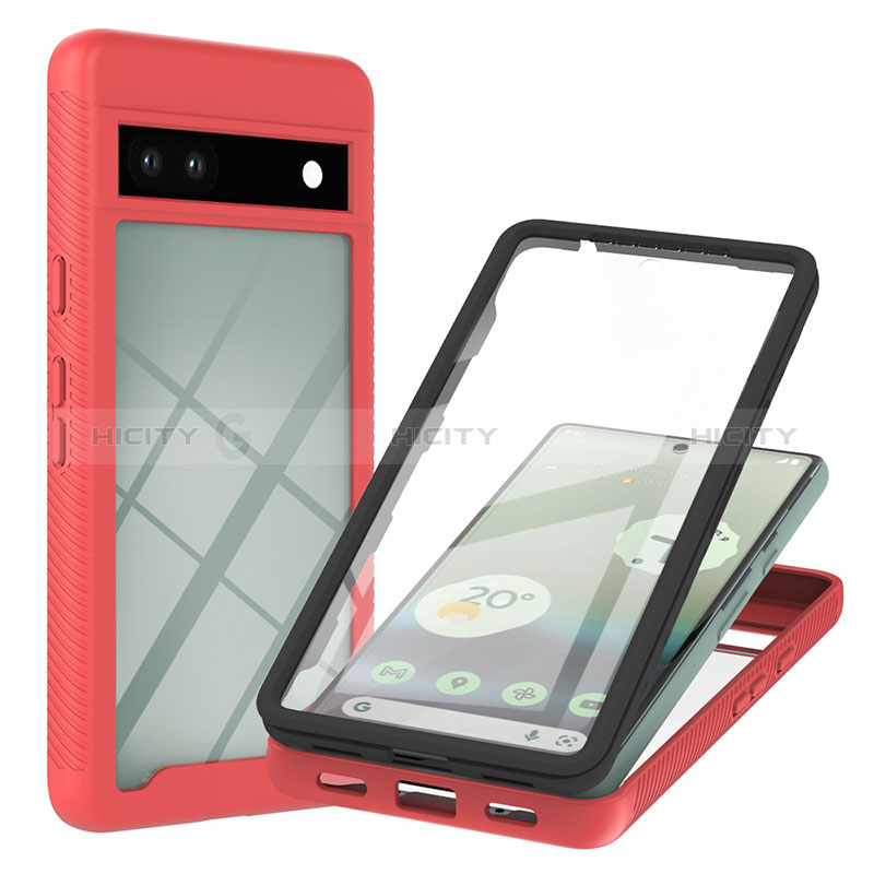 Carcasa Bumper Funda Silicona Transparente 360 Grados YB1 para Google Pixel 7a 5G Rojo