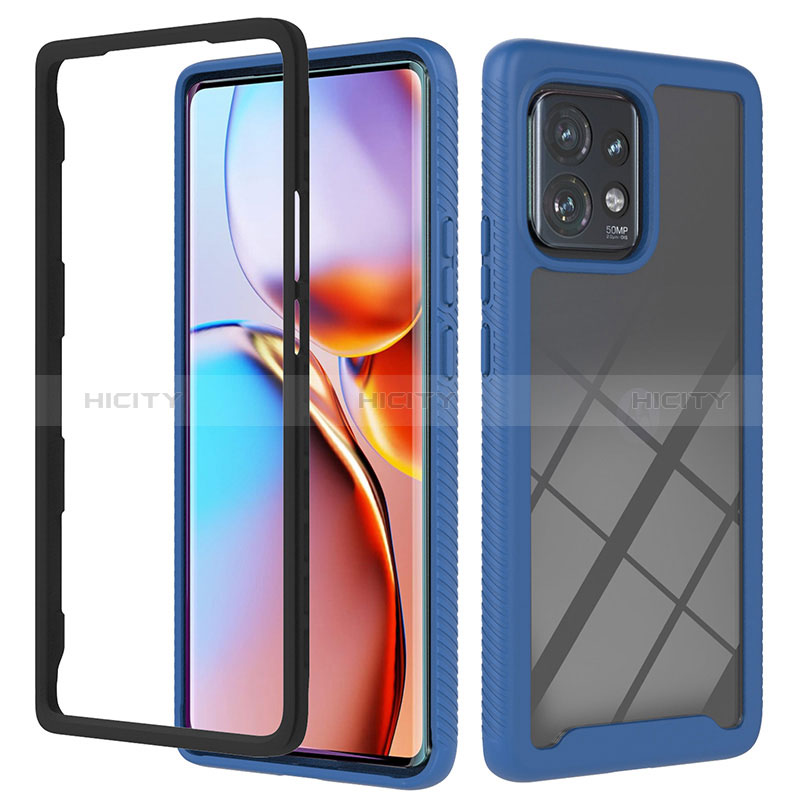 Carcasa Bumper Funda Silicona Transparente 360 Grados YB1 para Motorola Moto Edge 40 Pro 5G Azul