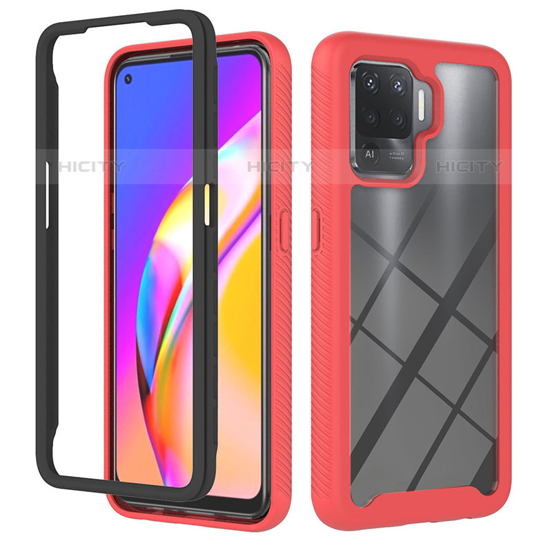 Carcasa Bumper Funda Silicona Transparente 360 Grados YB1 para Oppo A94 4G Rojo