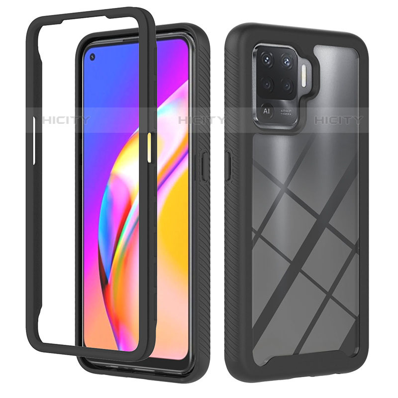 Carcasa Bumper Funda Silicona Transparente 360 Grados YB1 para Oppo F19 Pro Negro