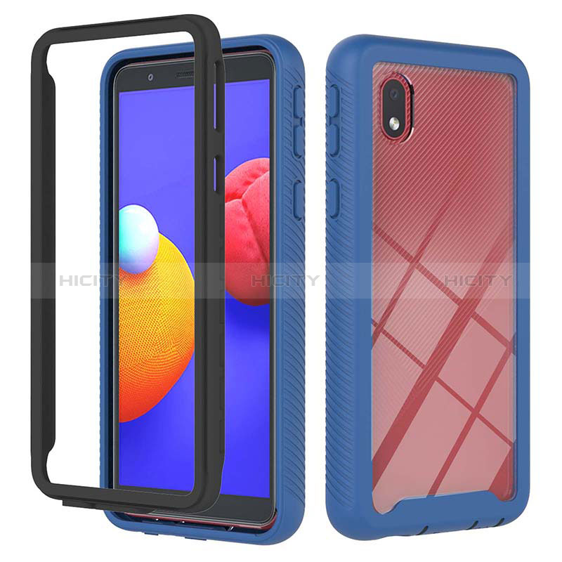 Carcasa Bumper Funda Silicona Transparente 360 Grados YB1 para Samsung Galaxy M01 Core Azul