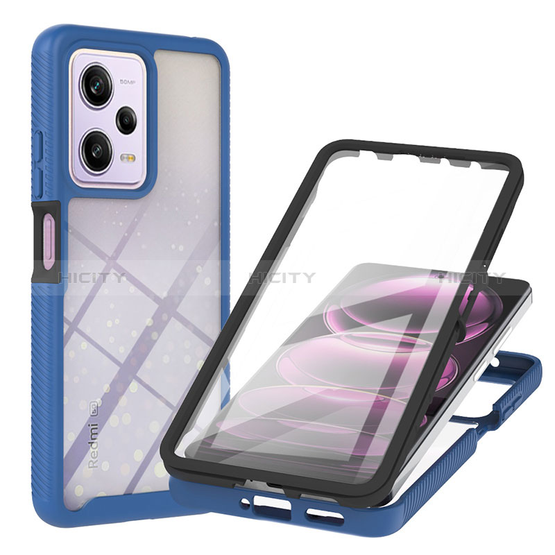 Carcasa Bumper Funda Silicona Transparente 360 Grados YB1 para Xiaomi Redmi Note 12 Pro 5G Azul