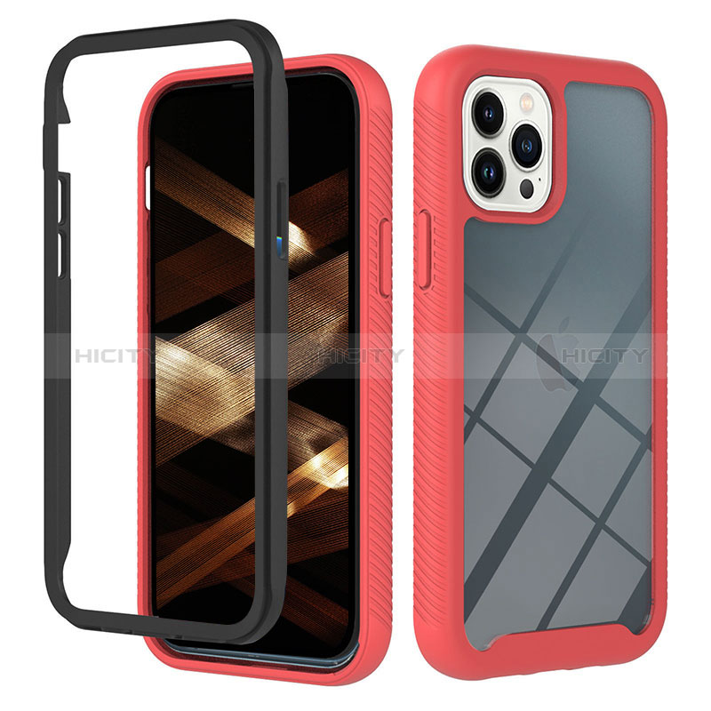 Carcasa Bumper Funda Silicona Transparente 360 Grados YB2 para Apple iPhone 13 Pro Rojo