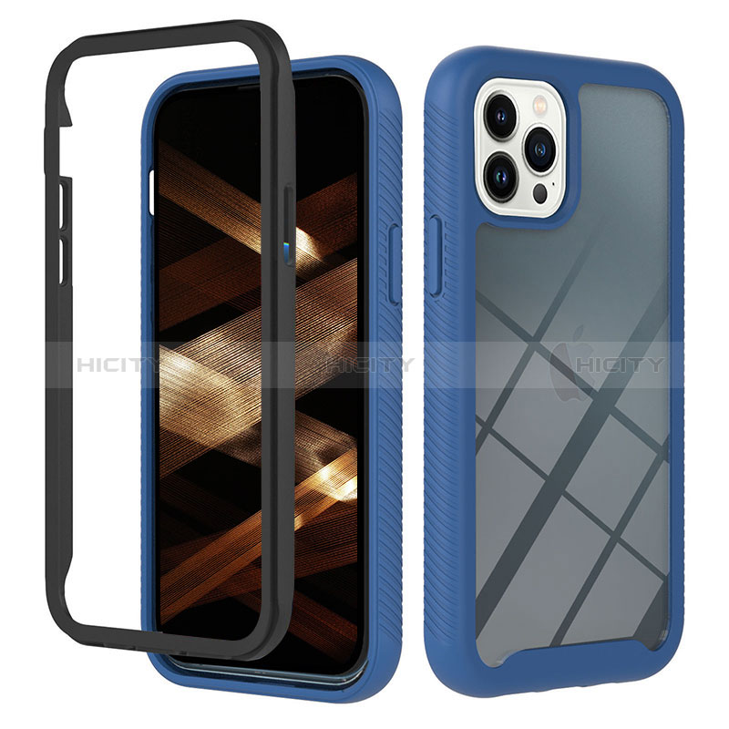 Carcasa Bumper Funda Silicona Transparente 360 Grados YB2 para Apple iPhone 15 Pro Azul