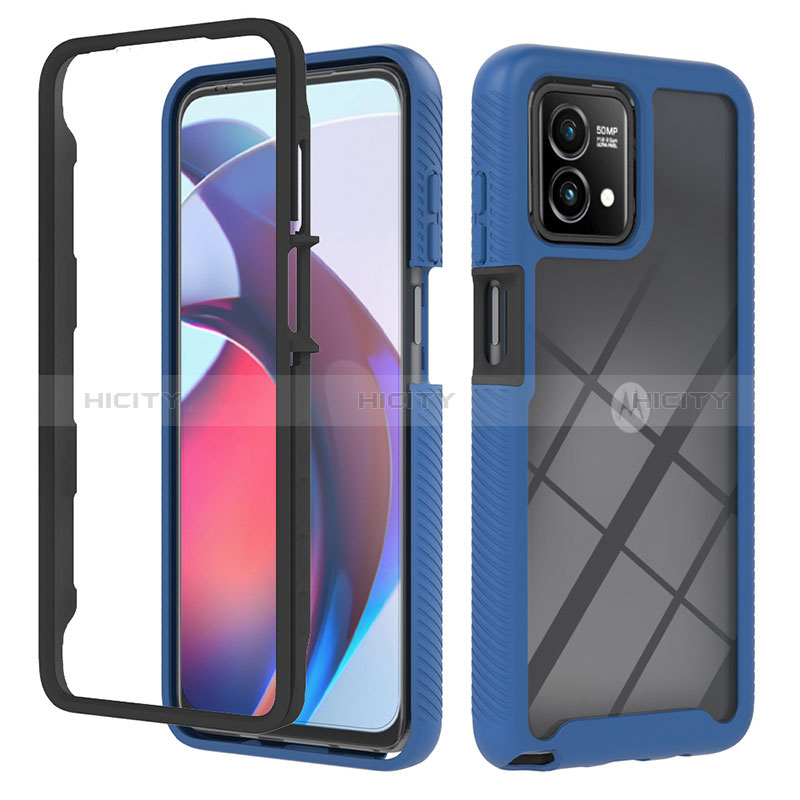 Carcasa Bumper Funda Silicona Transparente 360 Grados YB2 para Motorola Moto G Stylus (2023) 5G Azul