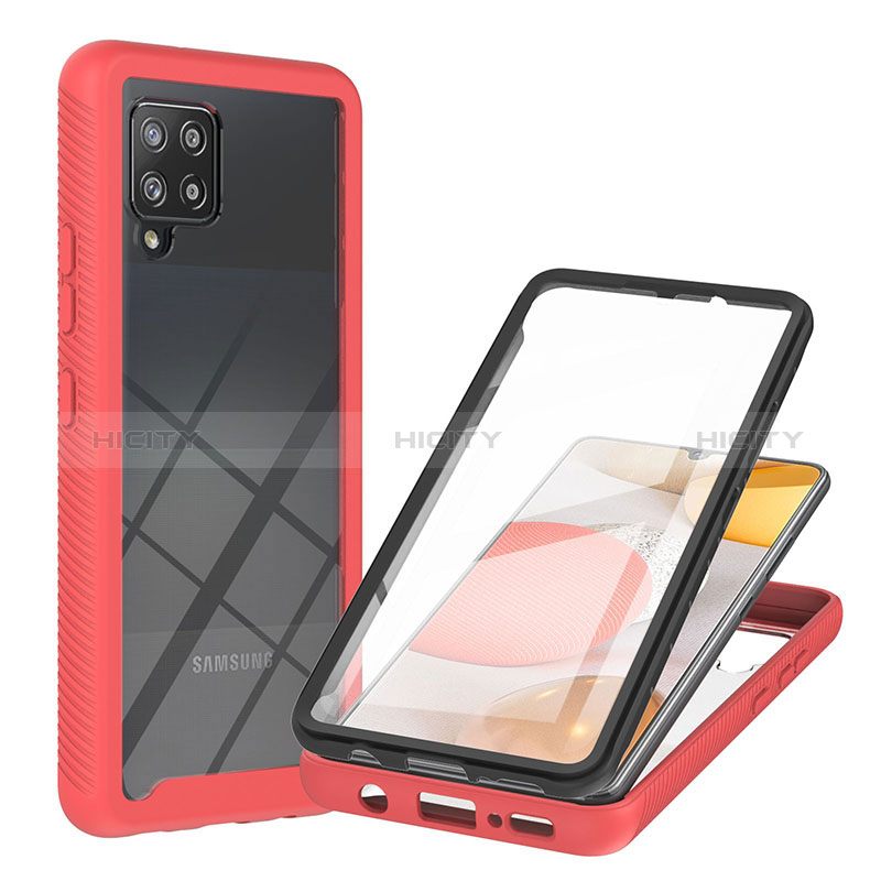 Carcasa Bumper Funda Silicona Transparente 360 Grados YB2 para Samsung Galaxy A42 5G Rojo