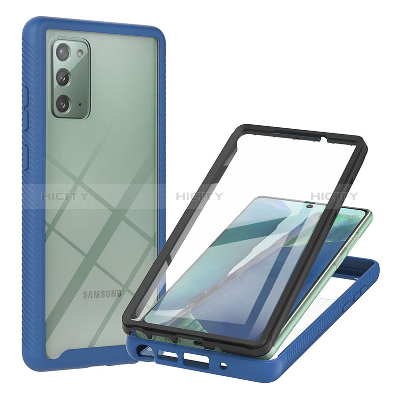 Carcasa Bumper Funda Silicona Transparente 360 Grados YB2 para Samsung Galaxy Note 20 5G Azul