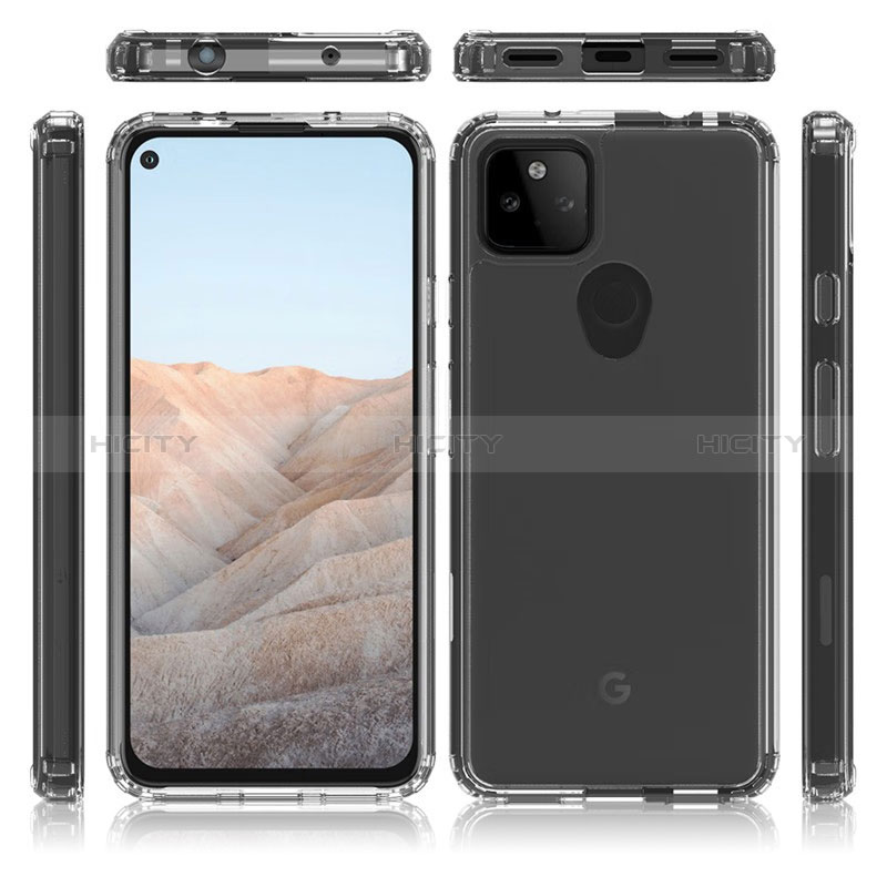 Carcasa Bumper Funda Silicona Transparente 360 Grados Z01J para Google Pixel 5a 5G Claro