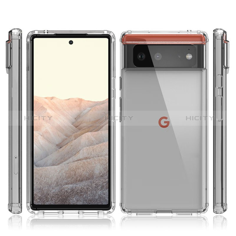 Carcasa Bumper Funda Silicona Transparente 360 Grados Z01J para Google Pixel 6 5G Claro