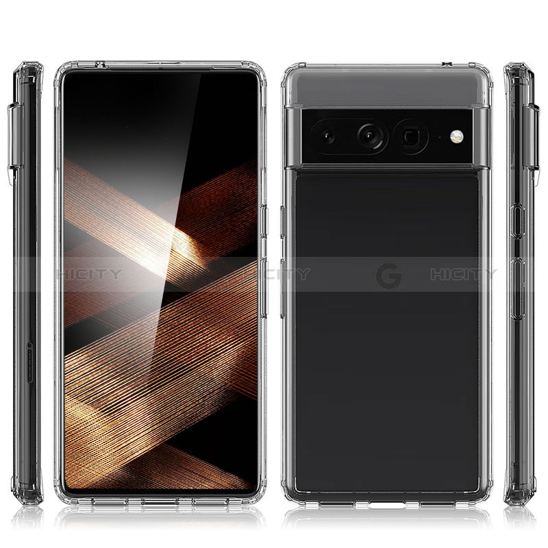 Carcasa Bumper Funda Silicona Transparente 360 Grados Z01J para Google Pixel 7 Pro 5G Claro