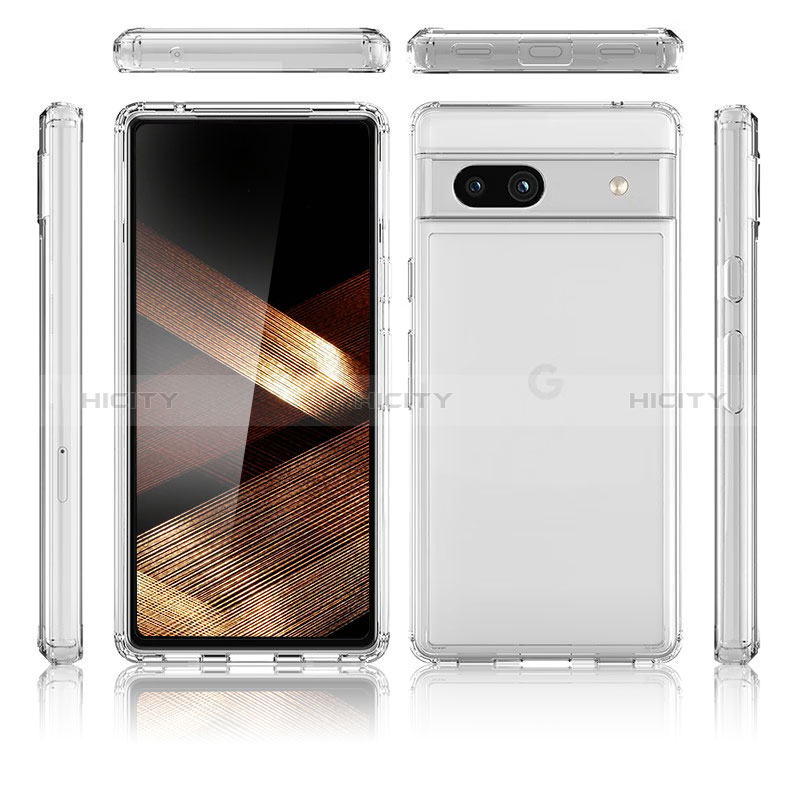 Carcasa Bumper Funda Silicona Transparente 360 Grados Z01J para Google Pixel 7a 5G Claro