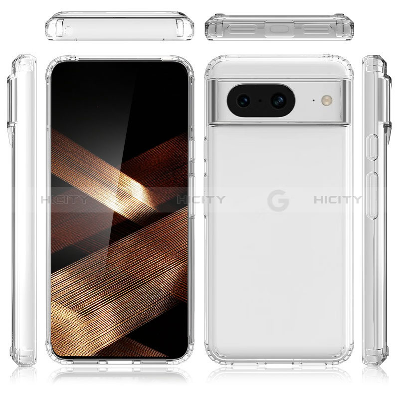 Carcasa Bumper Funda Silicona Transparente 360 Grados Z01J para Google Pixel 8 5G Claro