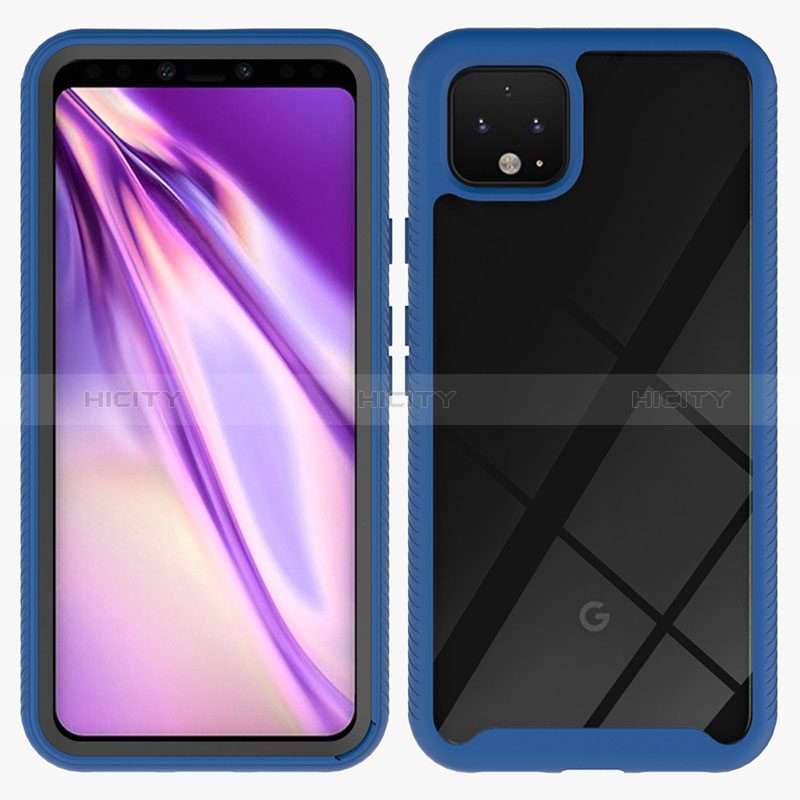 Carcasa Bumper Funda Silicona Transparente 360 Grados ZJ1 para Google Pixel 4 Azul