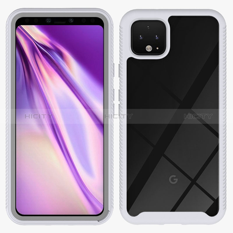 Carcasa Bumper Funda Silicona Transparente 360 Grados ZJ1 para Google Pixel 4 XL Blanco