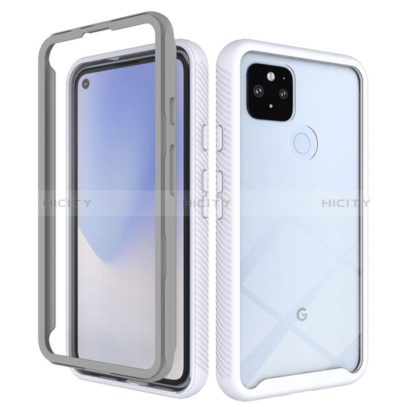 Carcasa Bumper Funda Silicona Transparente 360 Grados ZJ1 para Google Pixel 4a 5G Blanco