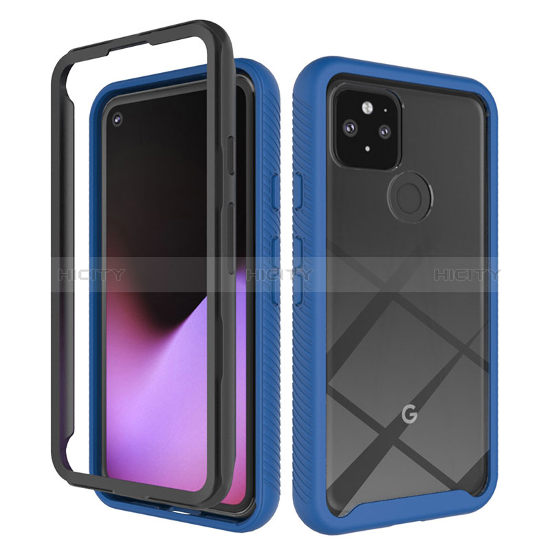 Carcasa Bumper Funda Silicona Transparente 360 Grados ZJ1 para Google Pixel 5