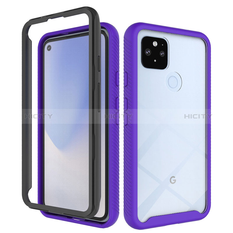 Carcasa Bumper Funda Silicona Transparente 360 Grados ZJ1 para Google Pixel 5 XL 5G