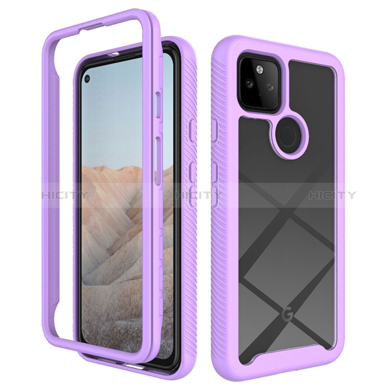 Carcasa Bumper Funda Silicona Transparente 360 Grados ZJ1 para Google Pixel 5a 5G