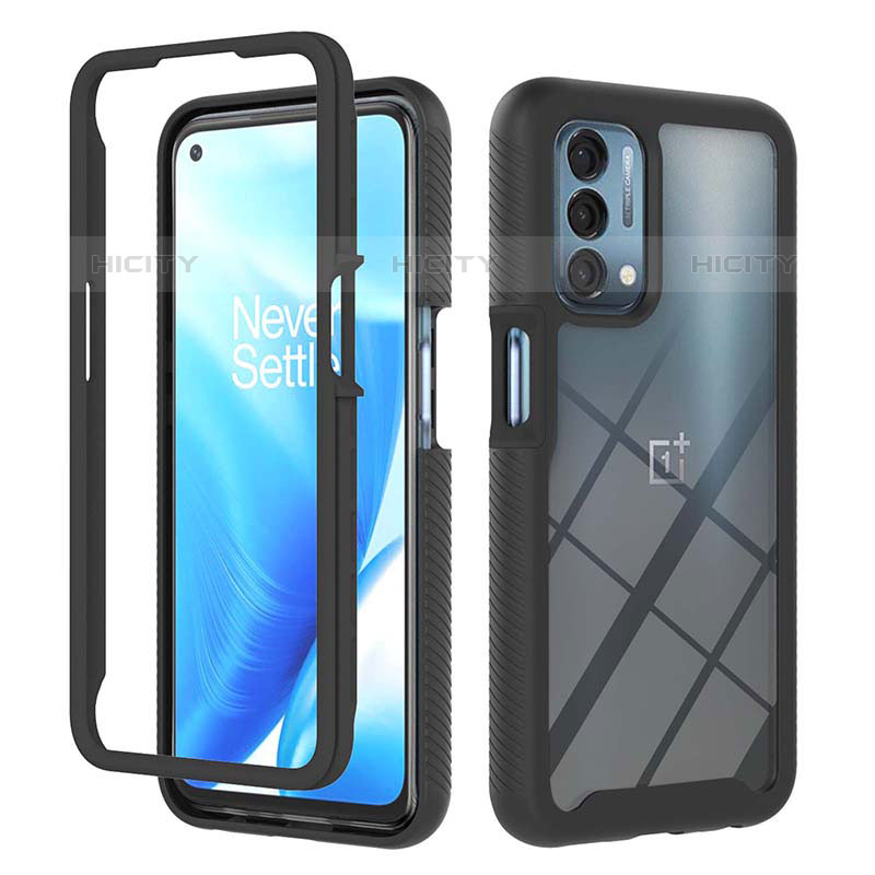 Carcasa Bumper Funda Silicona Transparente 360 Grados ZJ1 para OnePlus Nord N200 5G Negro