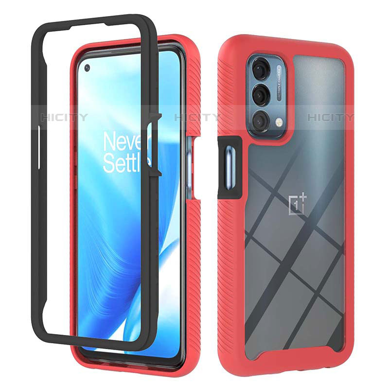 Carcasa Bumper Funda Silicona Transparente 360 Grados ZJ1 para OnePlus Nord N200 5G Rojo