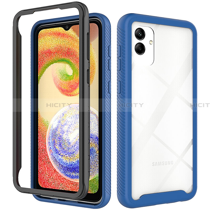 Carcasa Bumper Funda Silicona Transparente 360 Grados ZJ1 para Samsung Galaxy A04 4G Azul