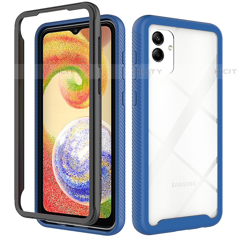 Carcasa Bumper Funda Silicona Transparente 360 Grados ZJ1 para Samsung Galaxy A04E Azul