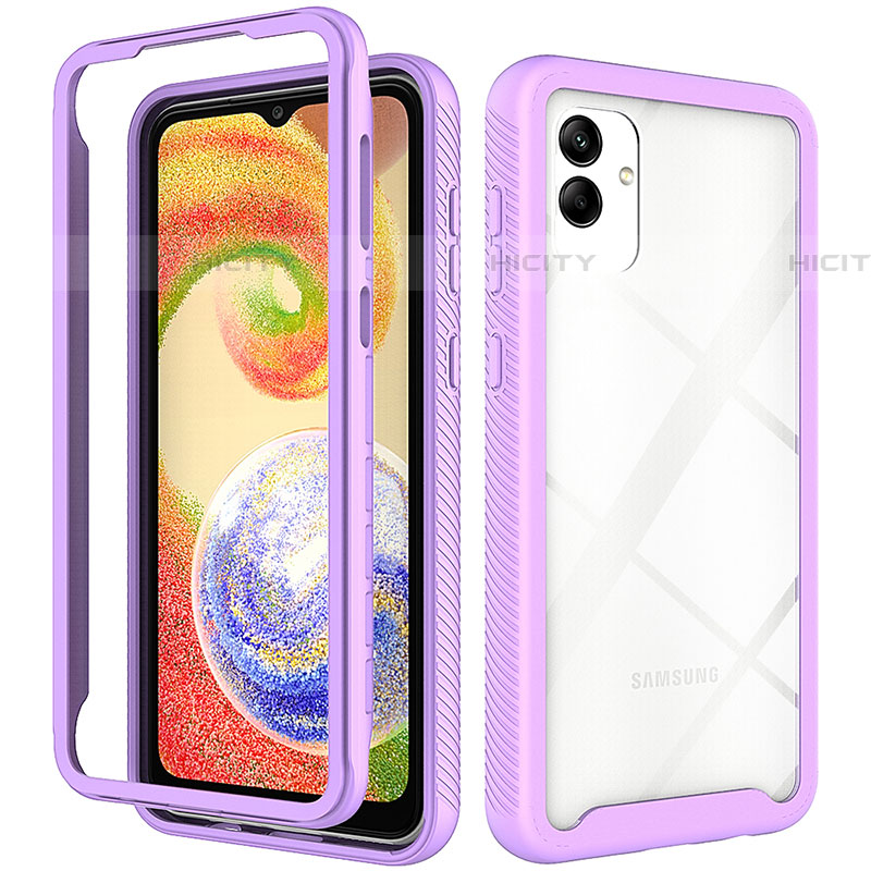 Carcasa Bumper Funda Silicona Transparente 360 Grados ZJ1 para Samsung Galaxy A04E Morado