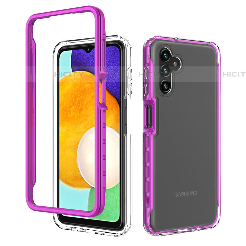 Carcasa Bumper Funda Silicona Transparente 360 Grados ZJ1 para Samsung Galaxy A04s Morado