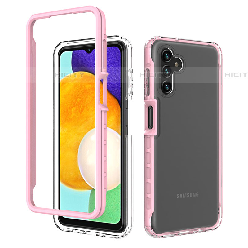 Carcasa Bumper Funda Silicona Transparente 360 Grados ZJ1 para Samsung Galaxy A04s Rosa