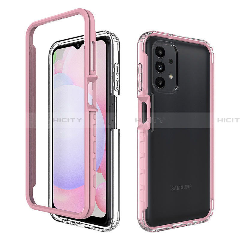 Carcasa Bumper Funda Silicona Transparente 360 Grados ZJ1 para Samsung Galaxy A13 4G Rosa