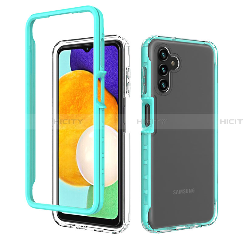 Carcasa Bumper Funda Silicona Transparente 360 Grados ZJ1 para Samsung Galaxy A13 5G Azul Cielo