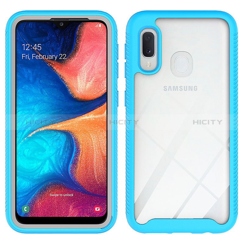 Carcasa Bumper Funda Silicona Transparente 360 Grados ZJ1 para Samsung Galaxy A20e Azul Cielo