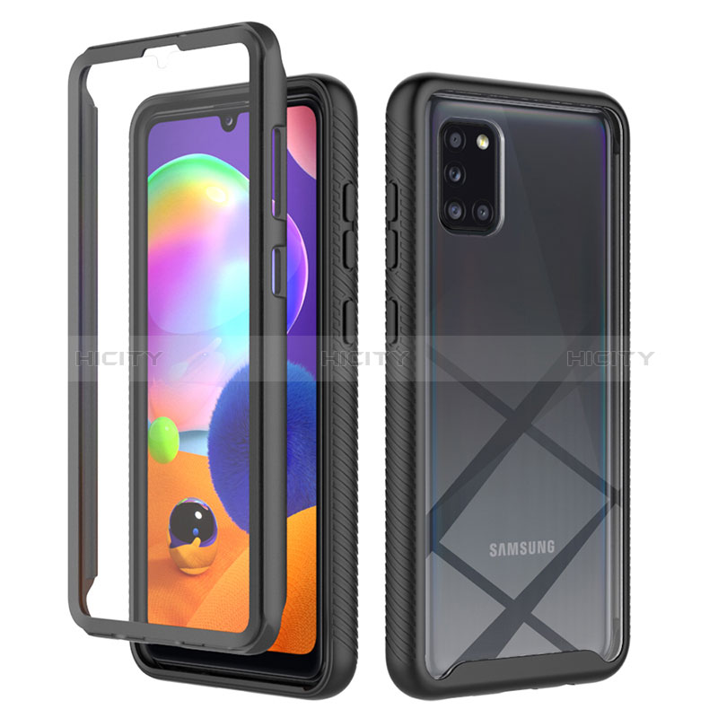 Carcasa Bumper Funda Silicona Transparente 360 Grados ZJ1 para Samsung Galaxy A31 Negro